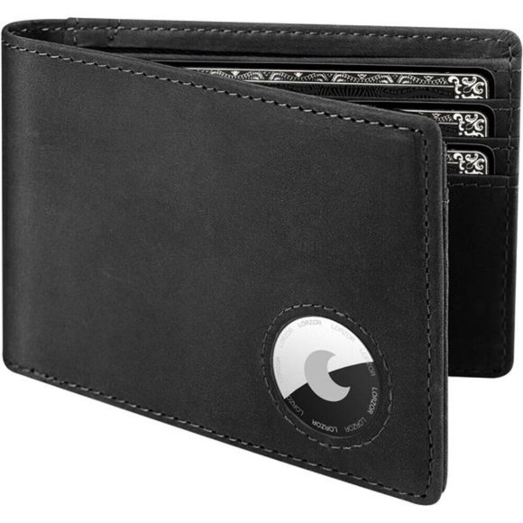Wallet for Men for Apple AirTag Bifold Full Grain Leather Mens AirTag